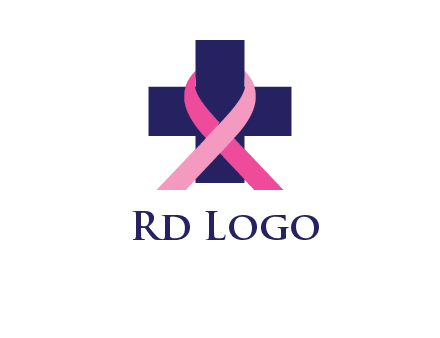 breast cancer ribbon wrapped around cross