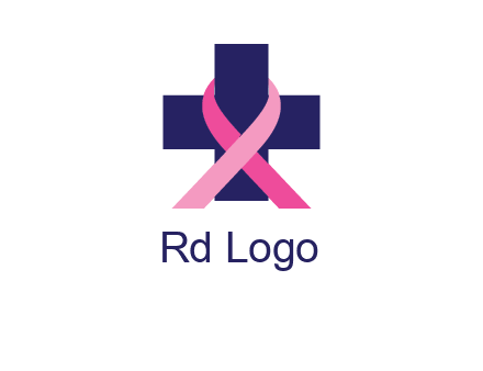 breast cancer ribbon wrapped around cross