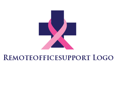 breast cancer ribbon wrapped around cross