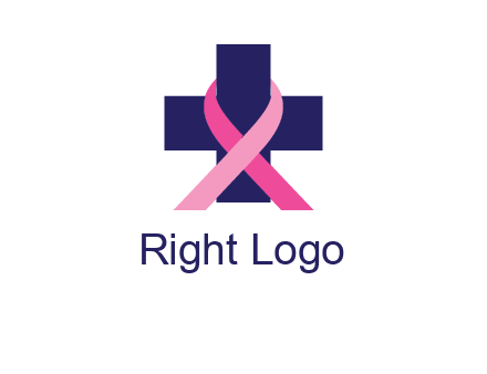 breast cancer ribbon wrapped around cross