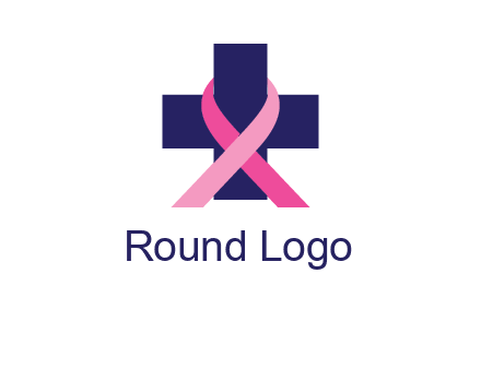 breast cancer ribbon wrapped around cross