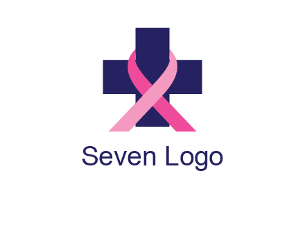 breast cancer ribbon wrapped around cross