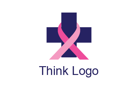 breast cancer ribbon wrapped around cross