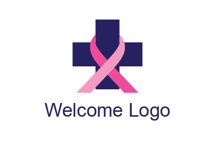 breast cancer ribbon wrapped around cross