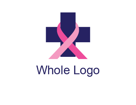 breast cancer ribbon wrapped around cross