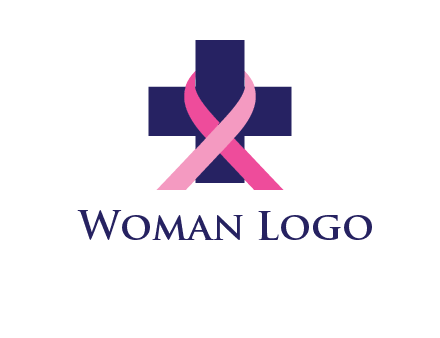 breast cancer ribbon wrapped around cross