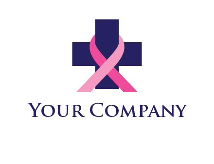 breast cancer ribbon wrapped around cross