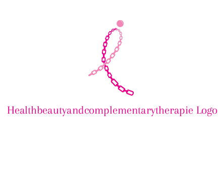 break cancer ribbon logo with dot and chain links