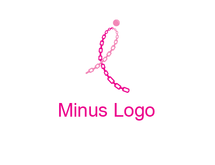 break cancer ribbon logo with dot and chain links