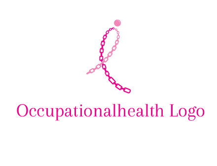 break cancer ribbon logo with dot and chain links