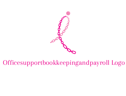 break cancer ribbon logo with dot and chain links