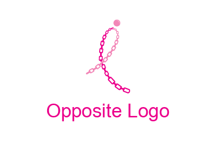 break cancer ribbon logo with dot and chain links