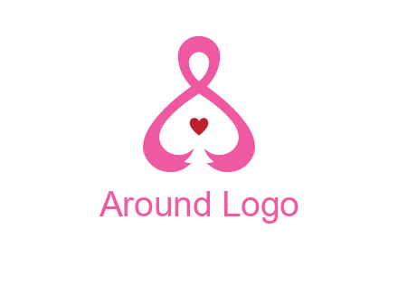 pink breast cancer ribbon forming the outline of a woman