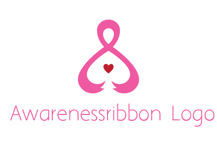 pink breast cancer ribbon forming the outline of a woman
