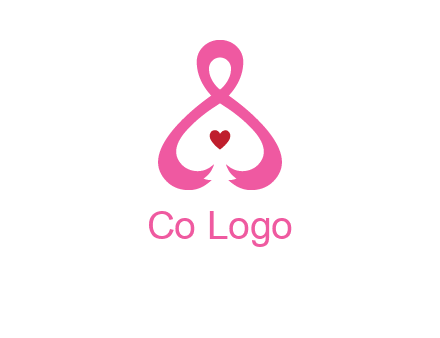 pink breast cancer ribbon forming the outline of a woman