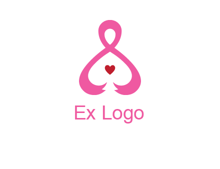 pink breast cancer ribbon forming the outline of a woman