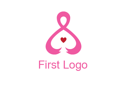 pink breast cancer ribbon forming the outline of a woman