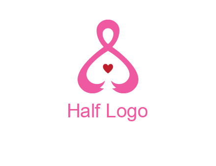 pink breast cancer ribbon forming the outline of a woman