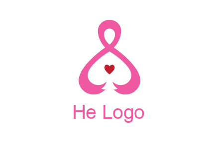 pink breast cancer ribbon forming the outline of a woman