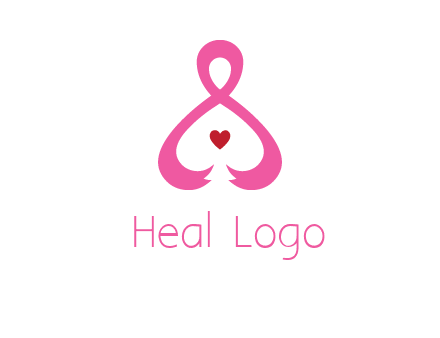 pink breast cancer ribbon forming the outline of a woman