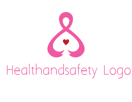 pink breast cancer ribbon forming the outline of a woman