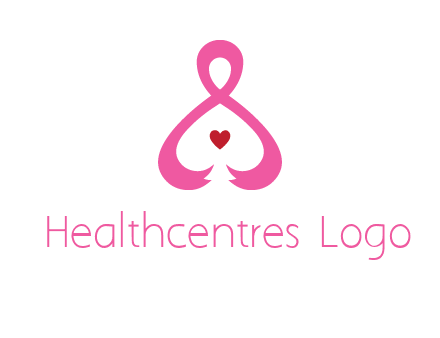 pink breast cancer ribbon forming the outline of a woman