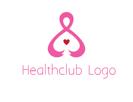 pink breast cancer ribbon forming the outline of a woman
