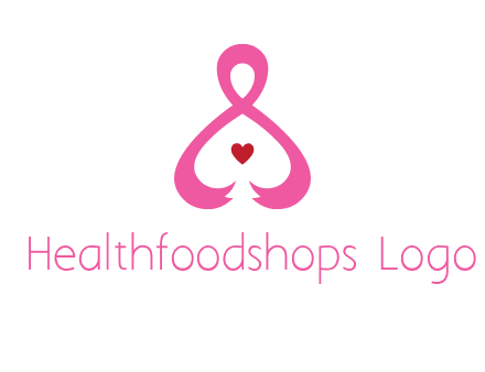 pink breast cancer ribbon forming the outline of a woman
