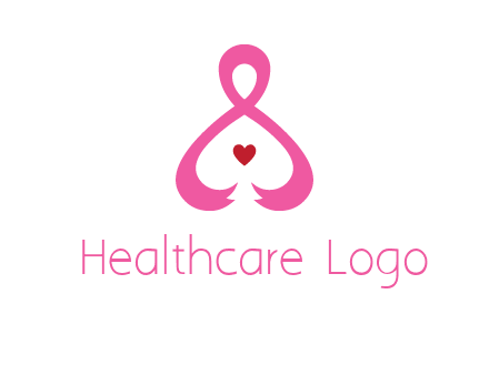 pink breast cancer ribbon forming the outline of a woman