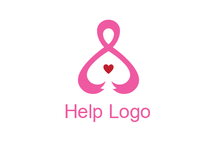 pink breast cancer ribbon forming the outline of a woman