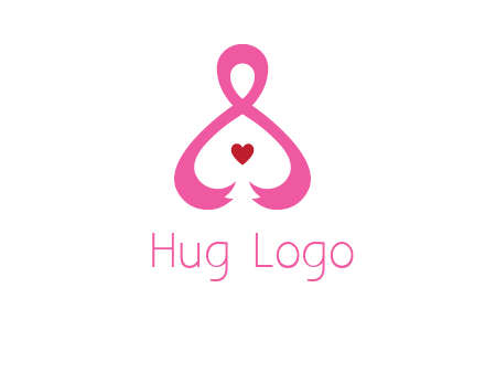 pink breast cancer ribbon forming the outline of a woman