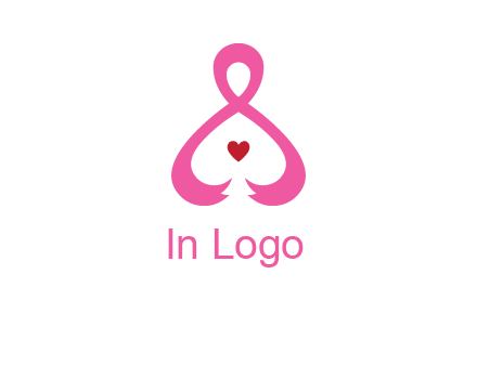 pink breast cancer ribbon forming the outline of a woman