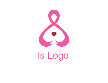 pink breast cancer ribbon forming the outline of a woman
