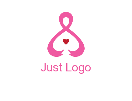 pink breast cancer ribbon forming the outline of a woman