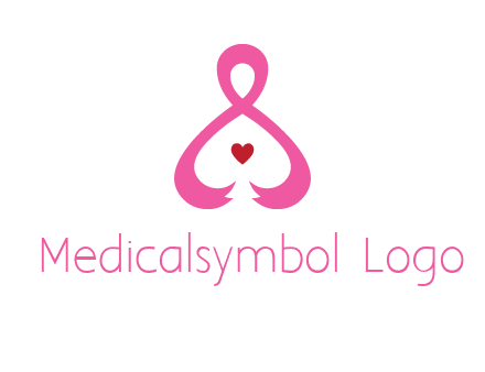 pink breast cancer ribbon forming the outline of a woman