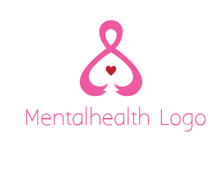 pink breast cancer ribbon forming the outline of a woman