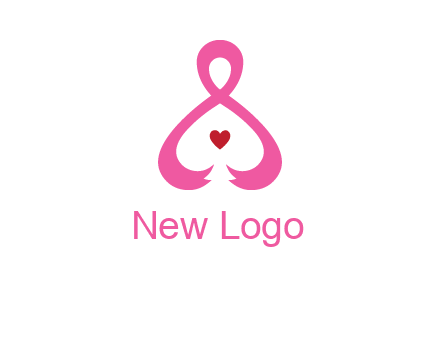 pink breast cancer ribbon forming the outline of a woman