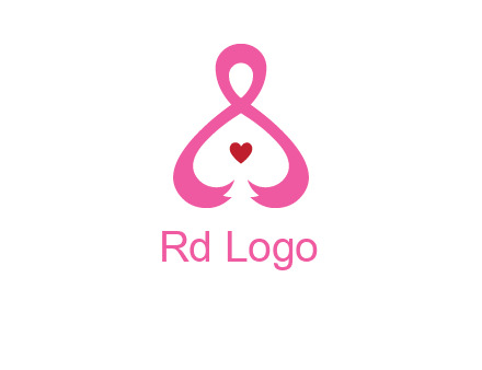 pink breast cancer ribbon forming the outline of a woman
