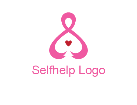 pink breast cancer ribbon forming the outline of a woman