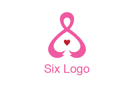pink breast cancer ribbon forming the outline of a woman