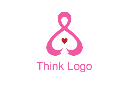 pink breast cancer ribbon forming the outline of a woman