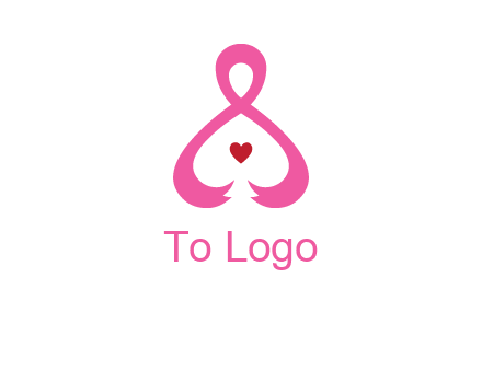 pink breast cancer ribbon forming the outline of a woman