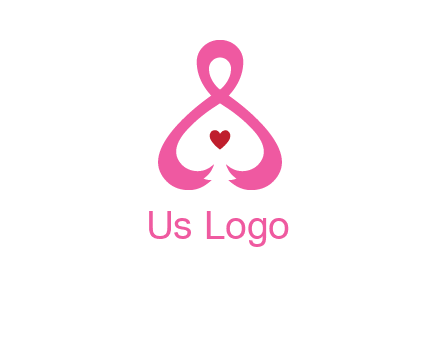 pink breast cancer ribbon forming the outline of a woman