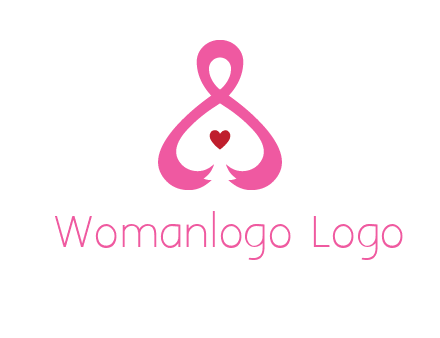 pink breast cancer ribbon forming the outline of a woman