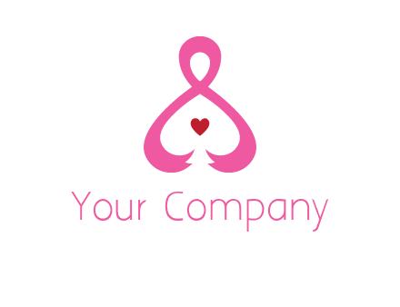 pink breast cancer ribbon forming the outline of a woman