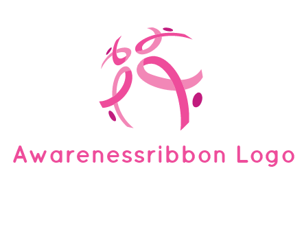 world logo with breast cancer ribbons and dots