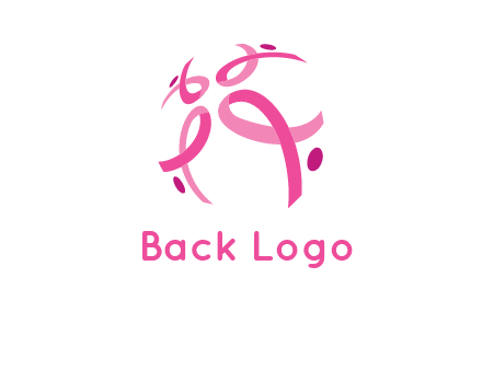 world logo with breast cancer ribbons and dots