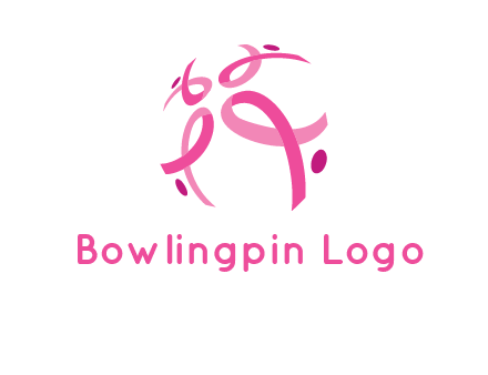 world logo with breast cancer ribbons and dots