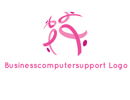 world logo with breast cancer ribbons and dots