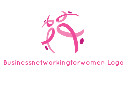 world logo with breast cancer ribbons and dots